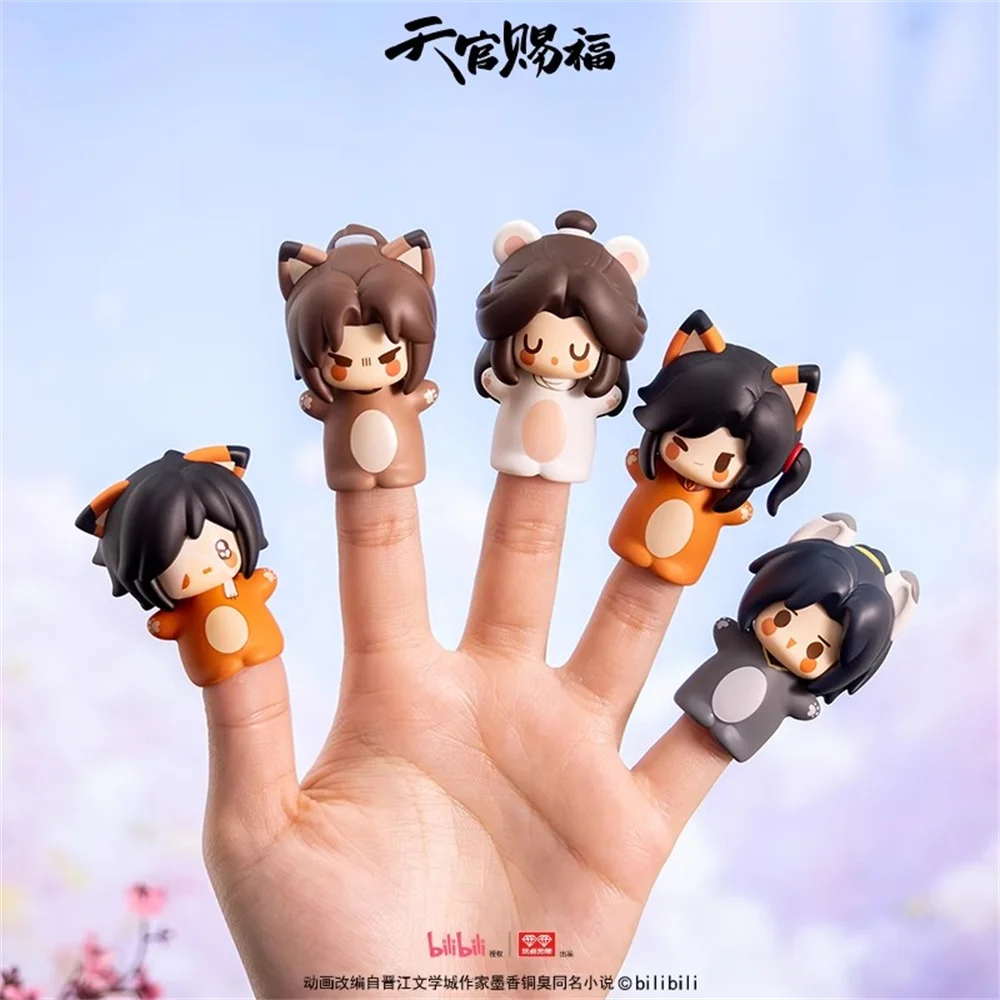 Anime tgcf tian guan ci fu xie lian hua cheng nan feng fu yao dos desenhos animados ponta do dedo animal de estimação pvc fantoche de dedo figura boneca brinquedo oficial