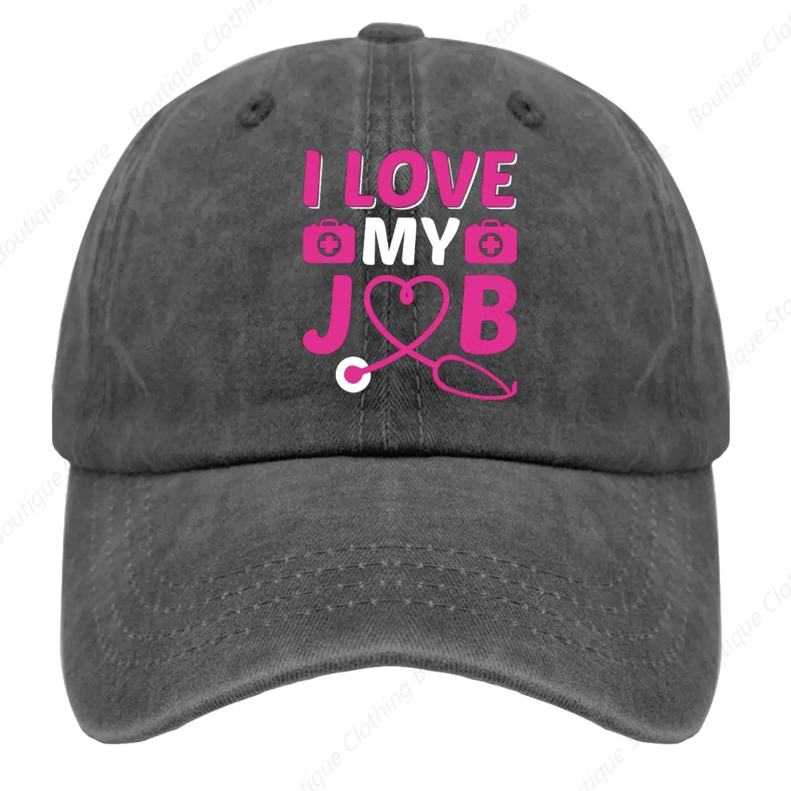 

I Love My Job Trucker hat Music hat Pigment Black Black Hats for Men Gifts for Boyfriends Baseball Hat