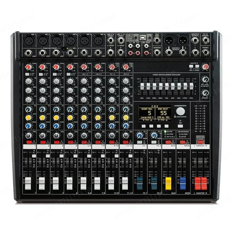 The DSP effect unit of the mixer is compatible with PM1000-3 99 reverberation effect stage performance mixing console