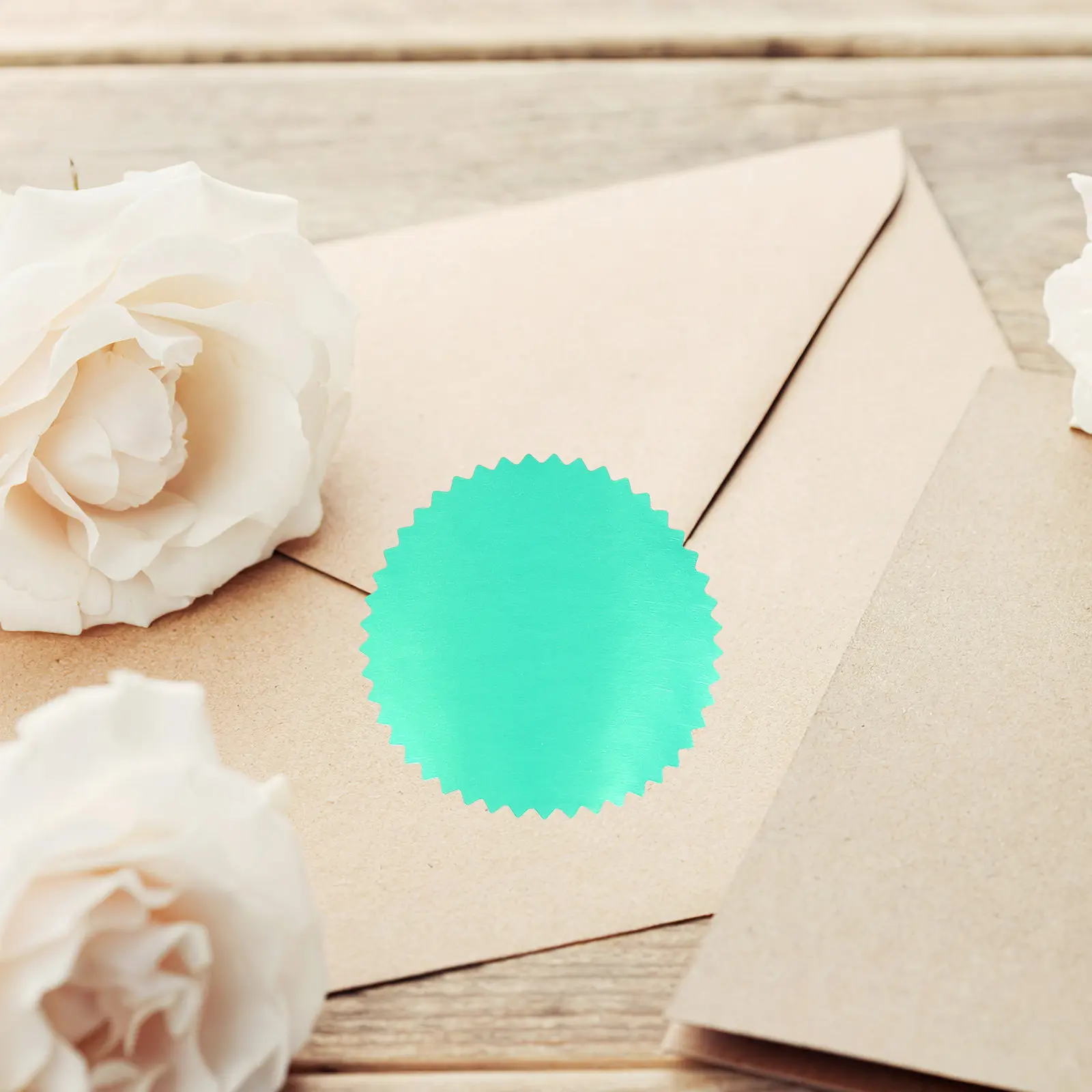 

250Pcs Steel Stamp Labels Green Embossed Serrated Edge Seal Stickers for Certificates Awards Official Documents Notary Seals