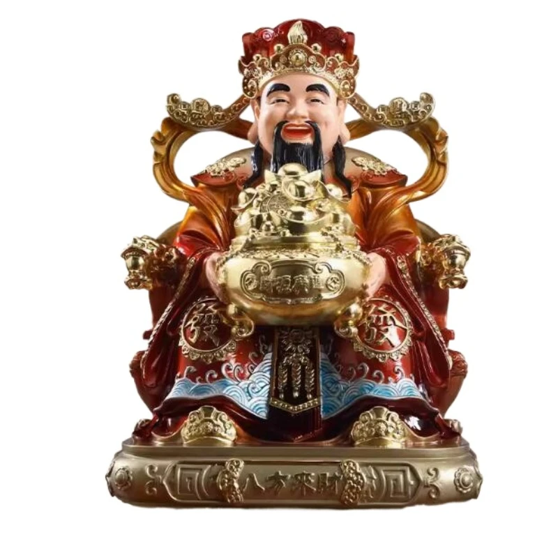 

1pc Resin God of Wealth Buddha Statue Ornament Resin Crafts Gift for Opening A Store Feng Shui Home Decoration Recruiting Wealth