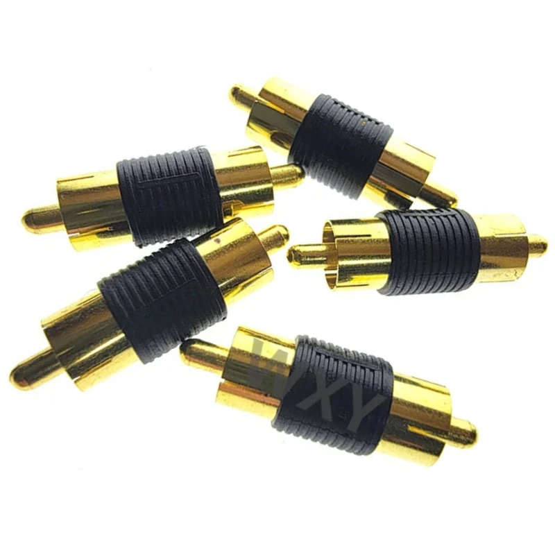 

5pcs GOLD RCA Phono Coupler RCA Male to Male Audio Video Connector High quality Ferry Gold Lotus RCA Public to Public