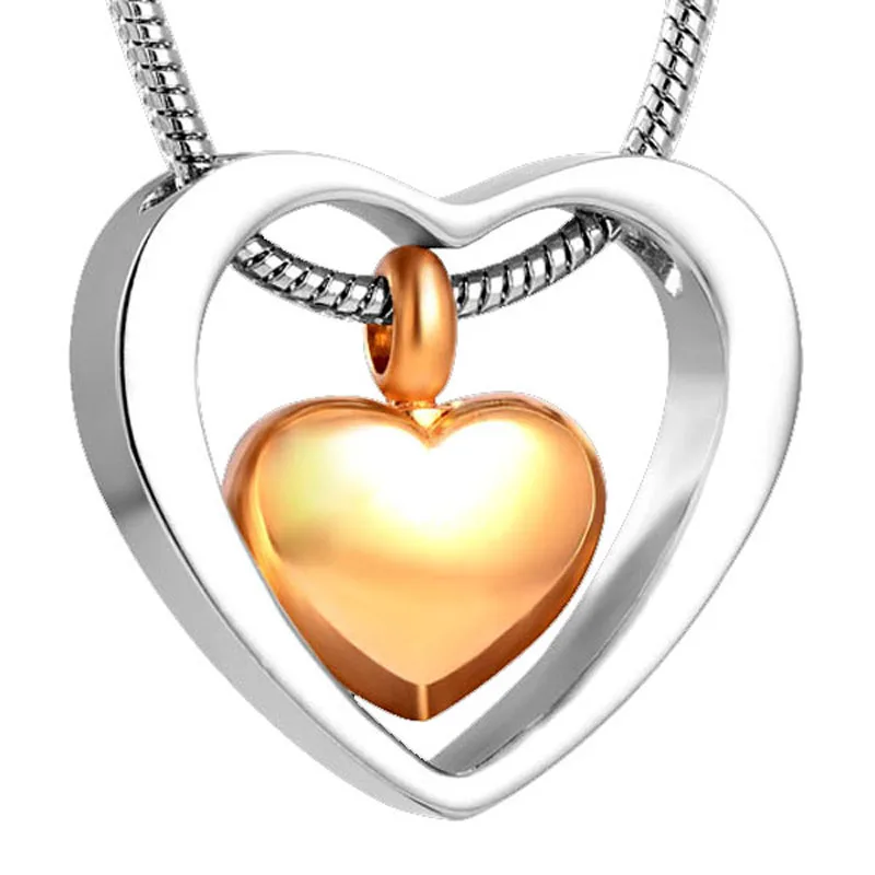 

IJD8078 Pet ashes cremation jewelry, stainless steel heart-shaped necklace, commemorative cremation urn, men's and women's minim