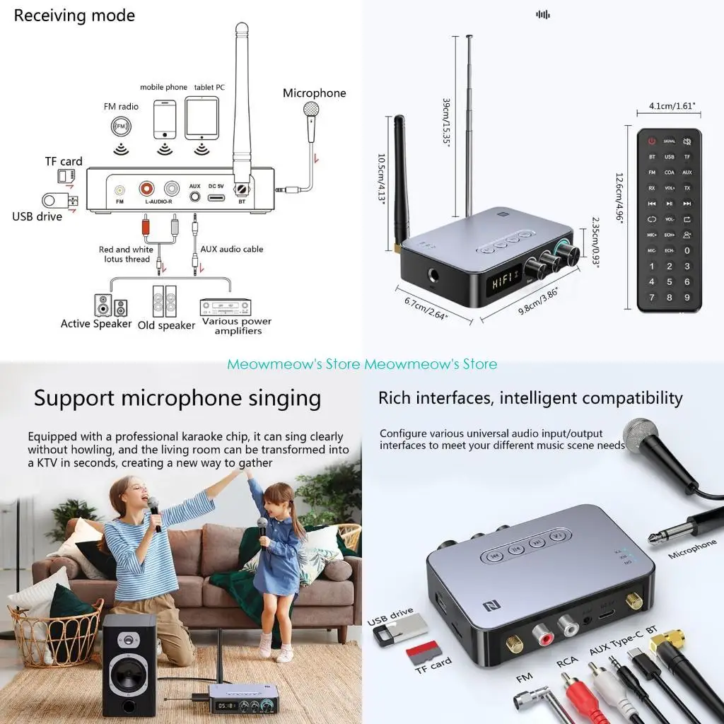 

W91A Bluetooth-совместимый адаптер беспроводного приемника 5.1 с поддержкой FM TF