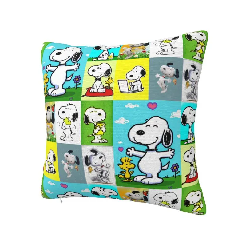 Custom Cartoon Snoopy Throw Pillow Covers Living Room Decoration Printed Sofa Cushion Cover Polyester Soft Pillowcase Dakimakura