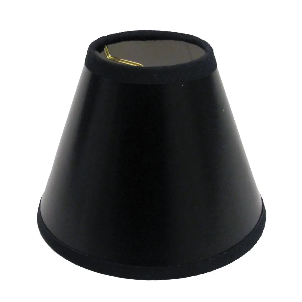 

6Pack Black Chandelier Shades with Flame Clip 2.5x5x4Inch Hardback Parchment White Liner for Ceiling Pendant Lights Home Decor