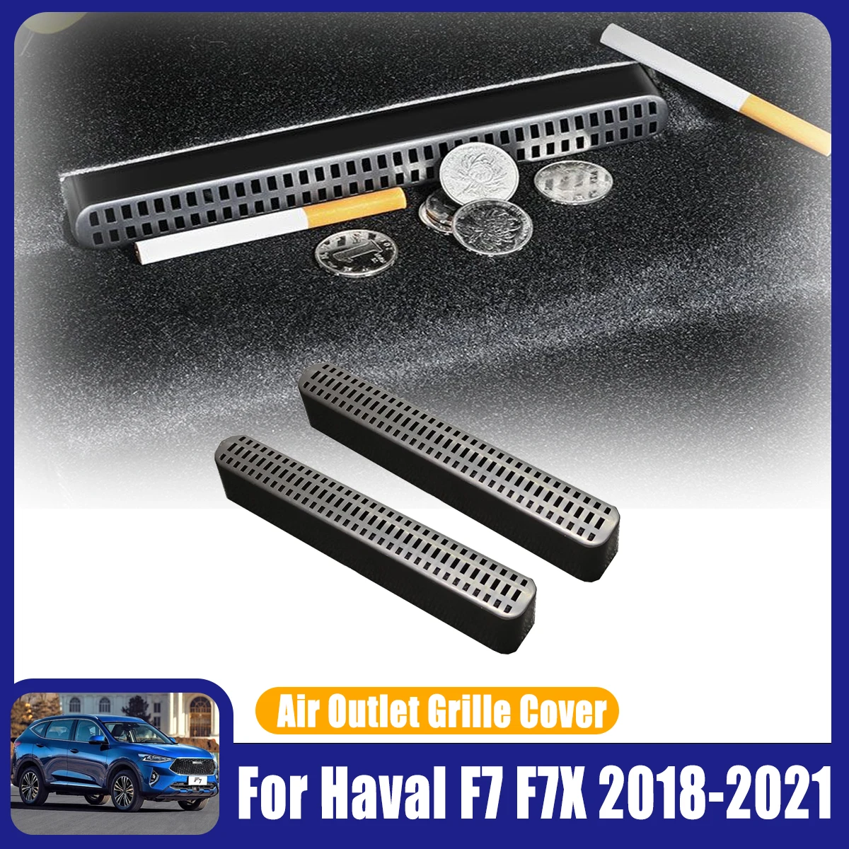 

For Great Wall Haval F7 F7X 2018-2021 2020 Car Accessories Under-Seats Air Vent Outlet Cover Protector Anti Debris Dust Mesh ABS