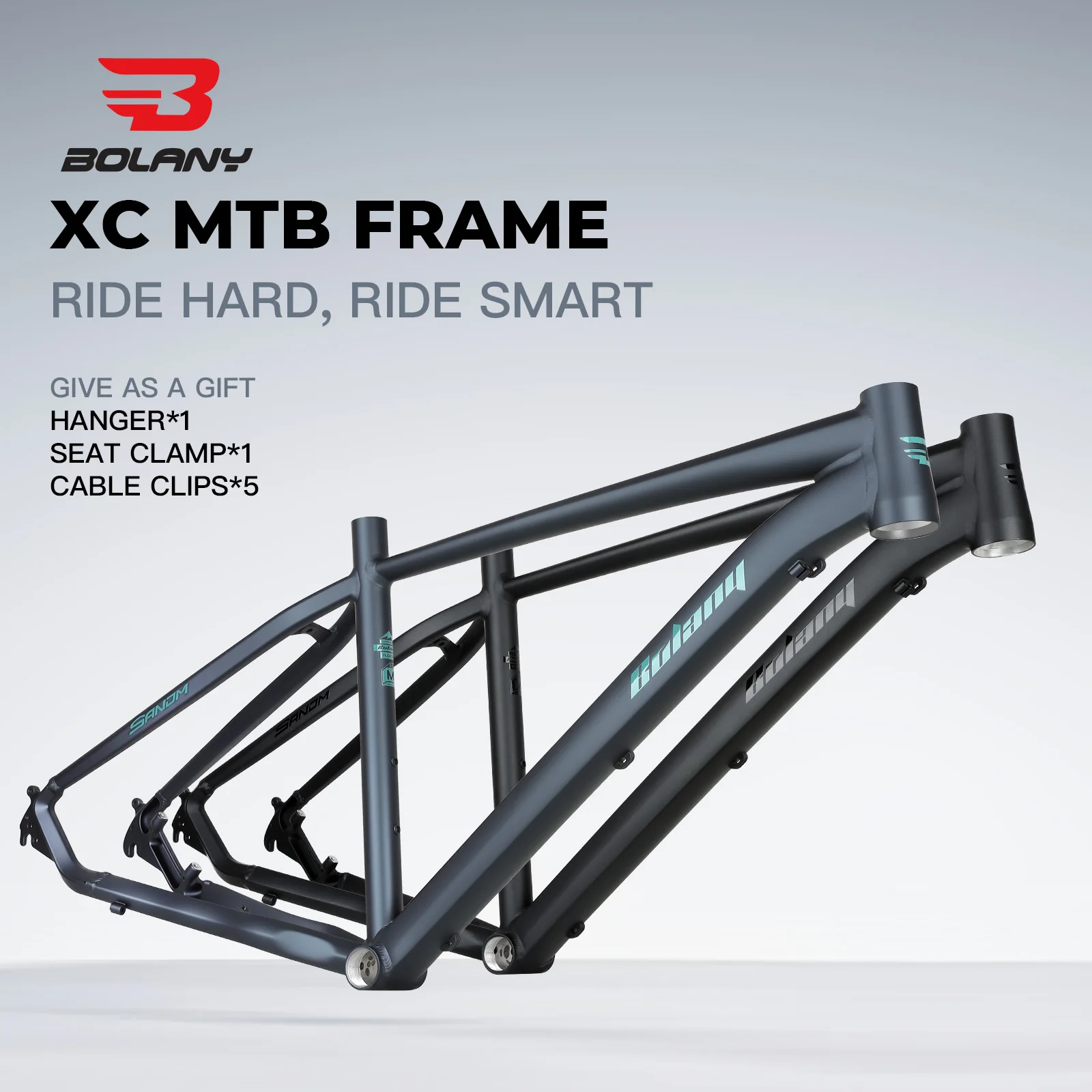 

BOLANY 26inch MTB Frame Ultralight Aluminum Alloy Mountain Bike 10x135mm Quick Release Disc Brake Urltra-Light Frame XC DJ Bike