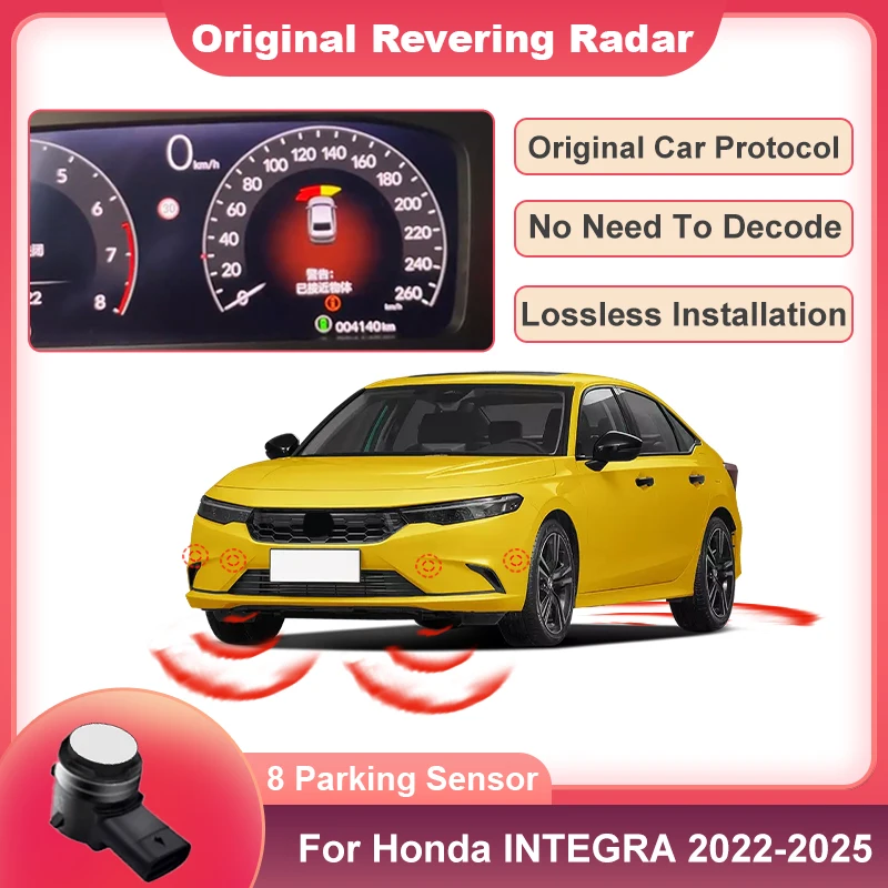 New! Car Parking Sensor Kit Reverse Backup Radar 8 Probes Beep Show Distance on Display Video System For Toyota IZOA 2018-2026