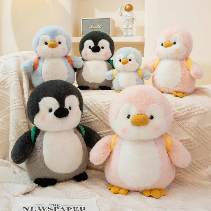 

25/35 см пингвин с рюкзаком, плюшевые игрушки, мультяшные мягкие игрушки, куклы, милые плюшевые игрушки, спальный компаньон, рождественский подарок, игрушки