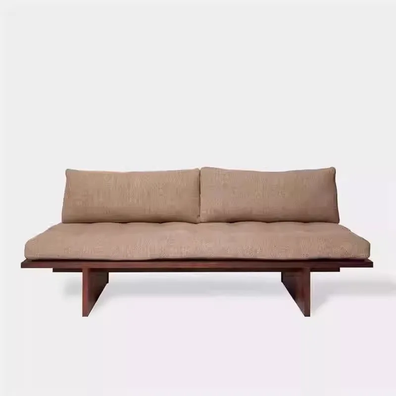 Solid wood, sofa, wabi-sabi wind, simple, guest, leisure chair, living room, modern