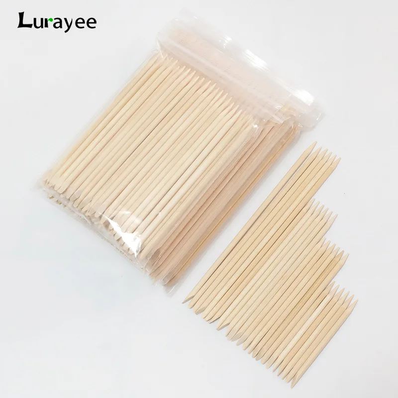 Orange Wood Sticks Nail Art Wooden Design Multi Functional Cuticle Pusher Nail Supplies for Professional Pedicure Manicure Tools