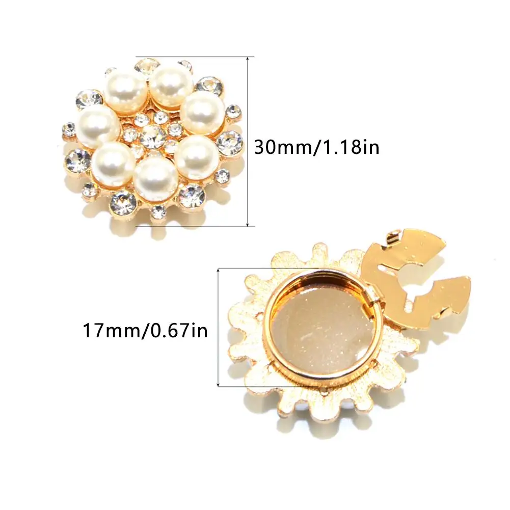 1pcs Rhinestone Button Fashion Round Alloy Shirt Decoration Copper DIY Clothing Craft Wedding Accessory Embellishment Ornament