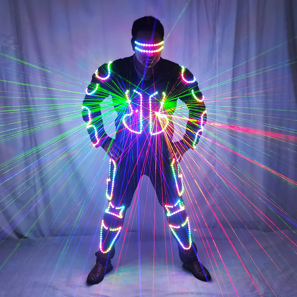 Future LED Robot Dance Armor RGB Laser Suit Festival Celebration Prom Party Music Show Cost Dancer Show Club Dress