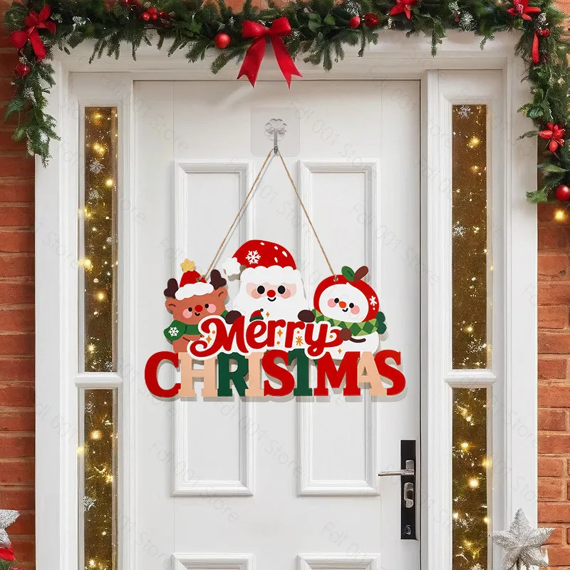 Christmas door hanging decorations Door pendant scene layout Atmosphere pendant Happy Christmas tree entry Bedroom door