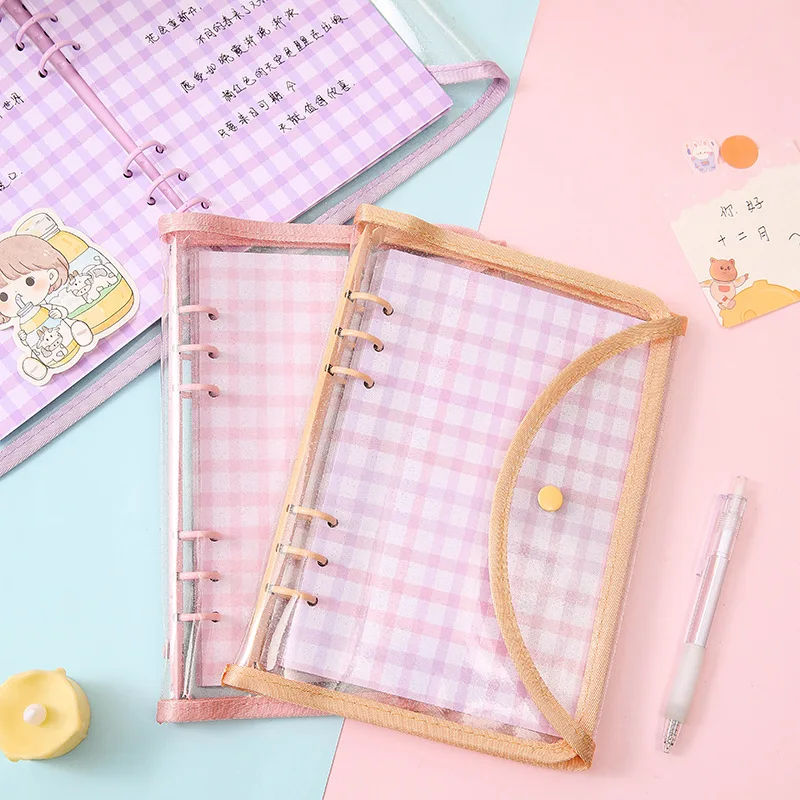 A5 A6 Transparent Hand Ledger With Colorful Clips Binder Notebook Cover & Photo Sticker Collect Book Planner Paper Stationery