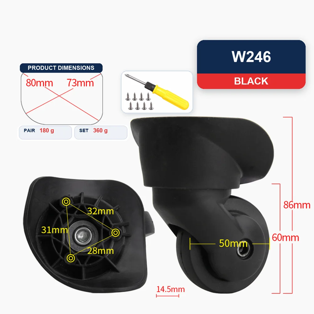 Replacement Luggage Wheel For American Tourister 25T For Samsonite 93T For American Tourister 93T YQ-007 Caster Repair Part