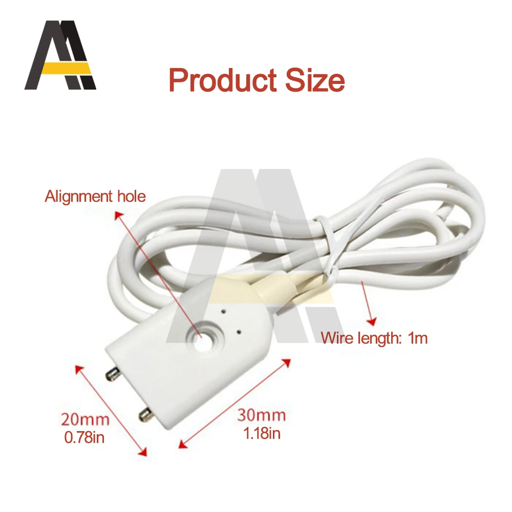 Detector de alarma de fuga de agua tipo Cable, Sensor de fuga de agua, 1/2/3 metros, sin Cable, sonda del Sensor de nivel de agua con dos postes de Metal