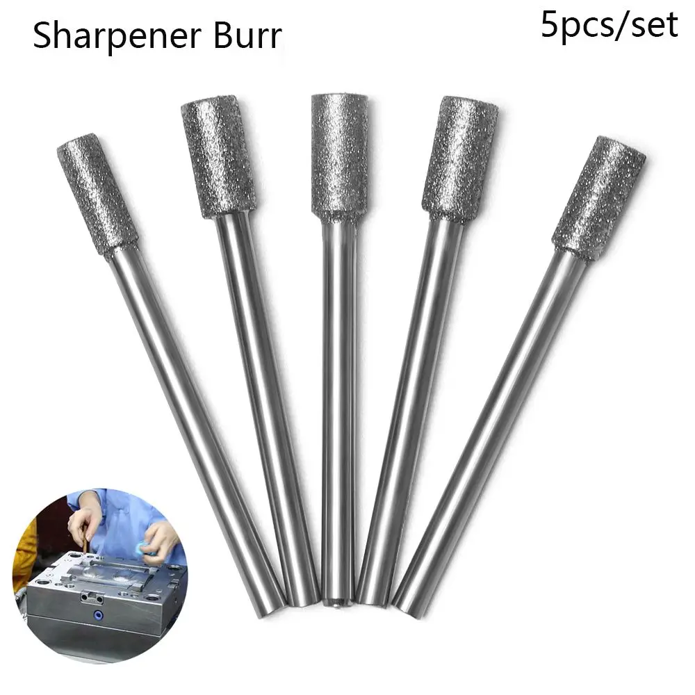 

5Pcs 3/4/5mm Diamond Drill Chainsaw Sharpener Fits 1453 Craftsman Round File Micro-carving Needle Chainsaws Sharpening Tools