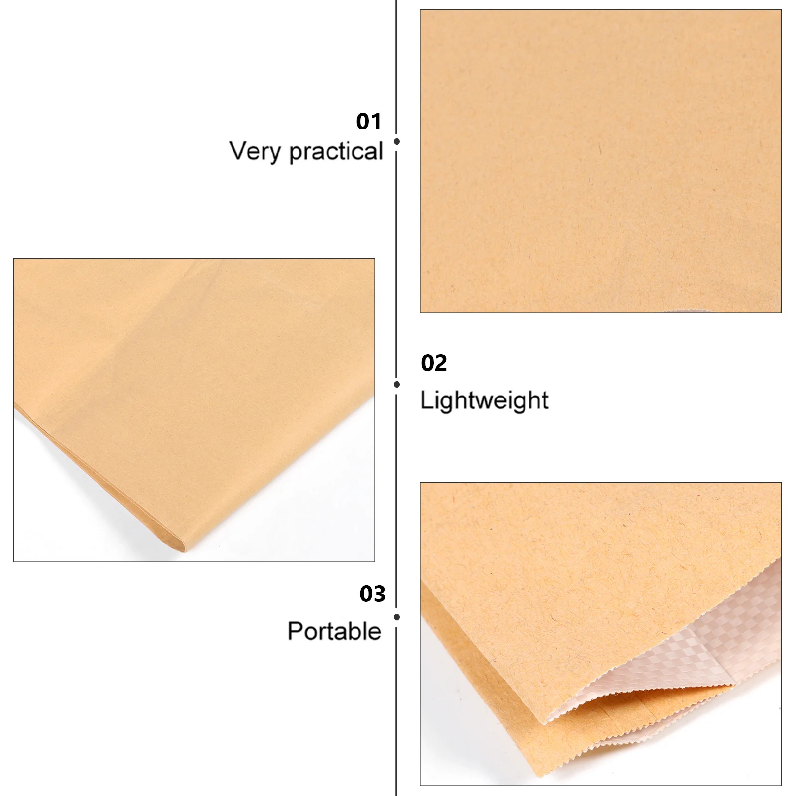 5pcs Waterproof Paper Bags Grass Organizer Heavy Duty Garden Waste Containers For Leaves Grass Soil Storage Trash Bag