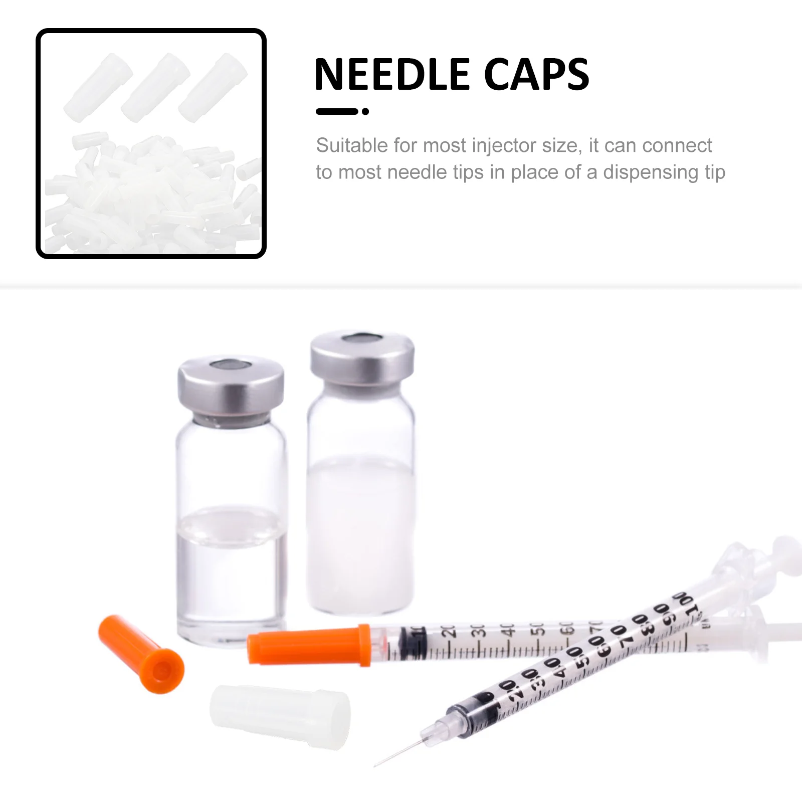 200Pcs Injector Tip Caps Plastic Injector Caps Sealing Tip Covers Anti-leak Injector Caps luer lock caps