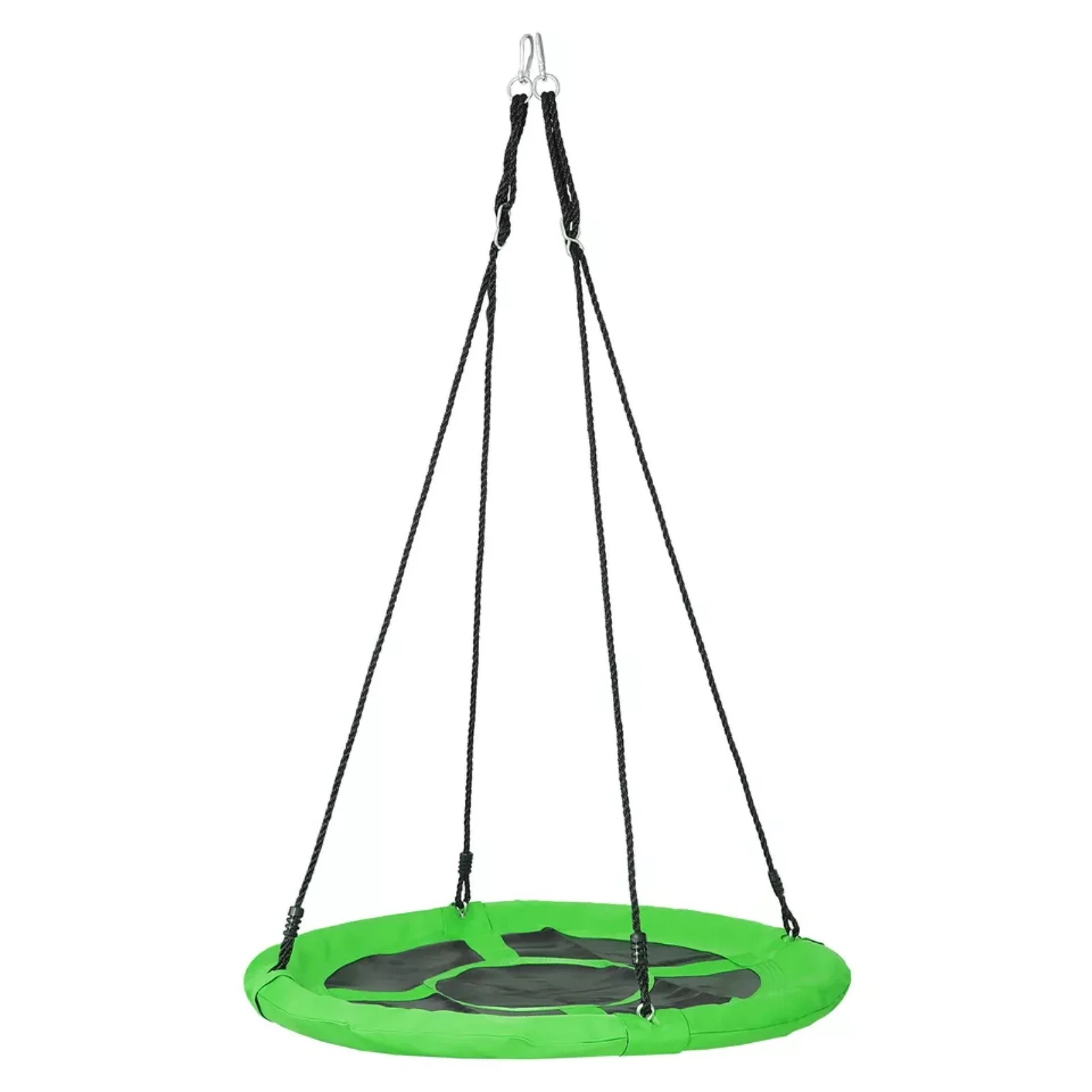 

40" Spider Saucer Swing Set 360 Rotation Height Adjustable Metal Frame, Green