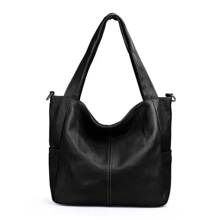 

2025 New Women's Tote Bag Luxury Fashion Soft Leather Women Handbag Large Capacity Simple Casual Cowhide Shoulder Messenger Bags