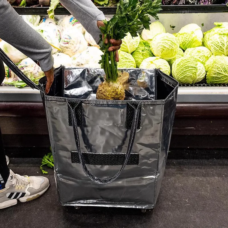 

Large Capaci op Bag Domestic HULKEN Jennie Staing Trolley Bag Vegetable Bung Bag Travel Bag PVC Material