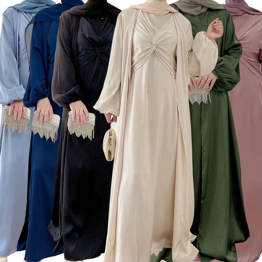 

Traditional Muslim Clothing Women Abaya Dubai Islamic 2pcs Sets Clothing Muslim Women Dresses Abayas Suit