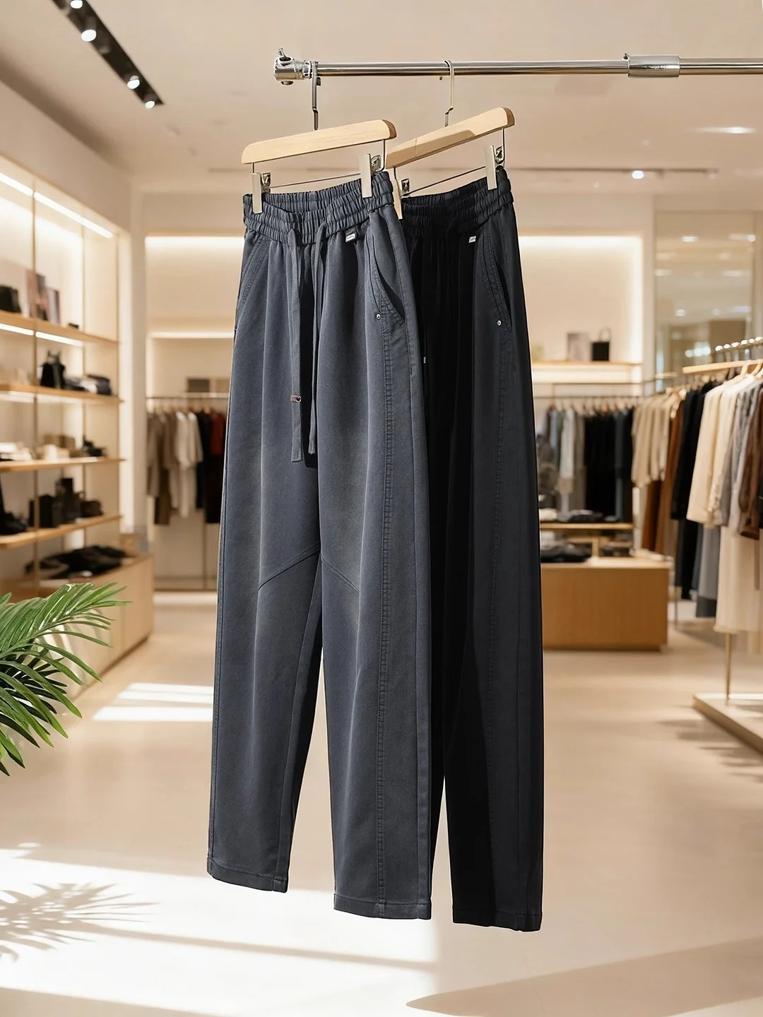 

Linen Fabric Wide Leg Casual Pants Men's Loose Fit Comfortable Breathable Trousers Tee Dimensional Tailoring Autumn Sle