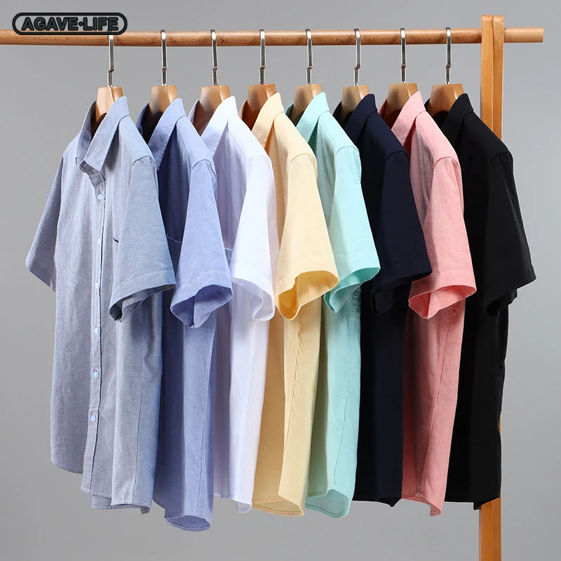 

Summer Thin Men's Bussiness White Shirts Solid Color Cotton Short Sleeve Men Fashion Casual Shirt Korean Youth Male Simple Shirt