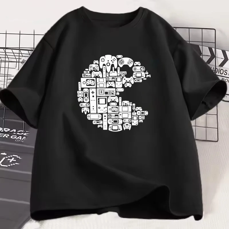 

Game Console Puzzle Printed Men Women T-shirt Funny Street Clothing Harajuku Unisex Tee Loose Casual Hip-hop Oversize Couple Top