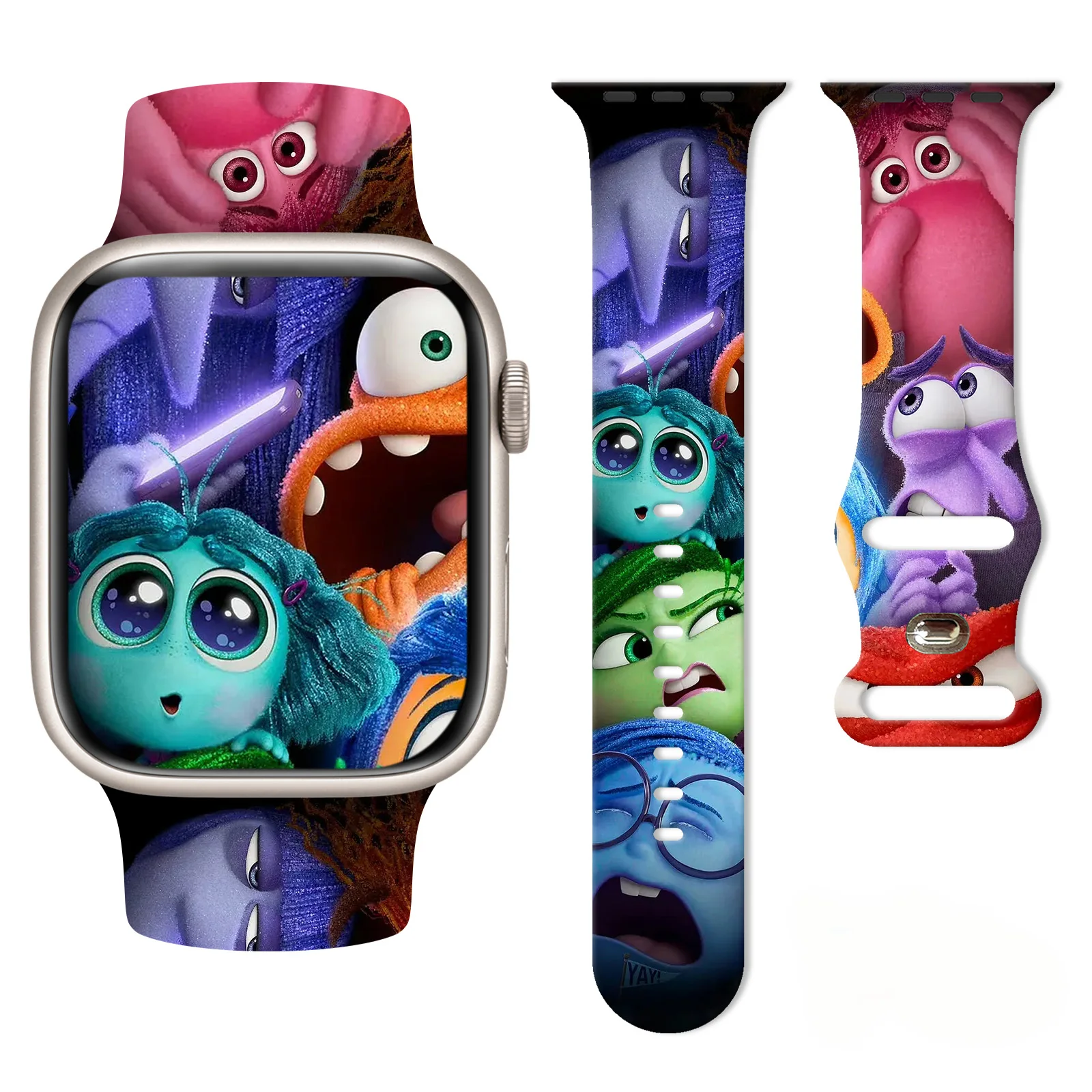 

Inside Out Series 1 Printed Strap for Apple Watch 11 10 9 8 SE Silicone Band Replaceable Bracelet for iWatch 46mm 45mm 42mm 41mm