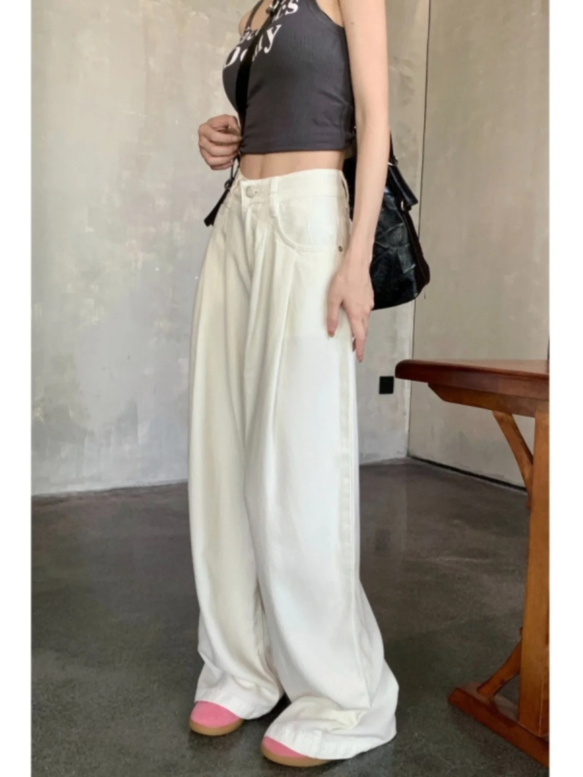 

plus Size Men's Loose Straight Leg Jeans Wide Leg Casual Pants Vintage Sle Floor Length Slimming Effect Comfortable Fit