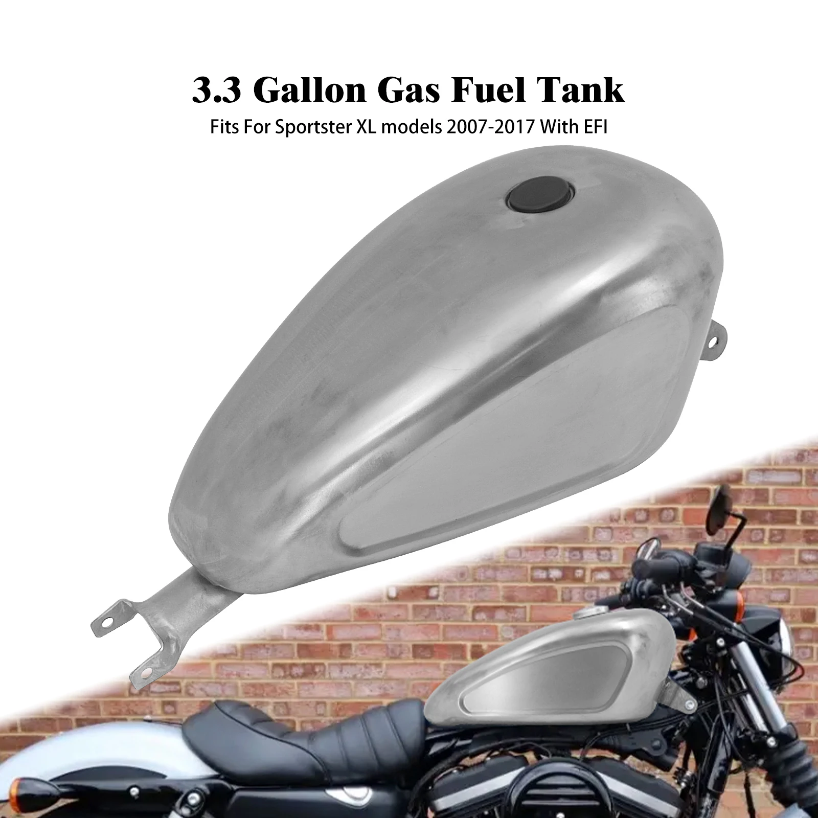 Motorcycle Gas Fuel Tank 12.5L 3.3 Gallon Injection Vintage Oil Can For Harley Sportster XL1200 48 72 Iron 883 Nightster 2007-23