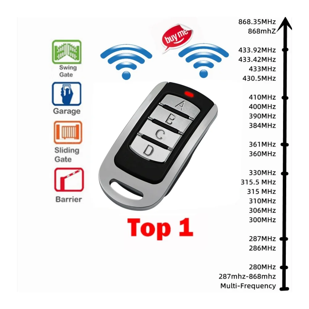 لجهاز التحكم عن بعد TMP MARS UNITECH COMPACT MERCURIB HY-DOM جهاز التحكم عن بعد بمسح تلقائي 433 ميجا هرتز أمر فتح باب المرآب