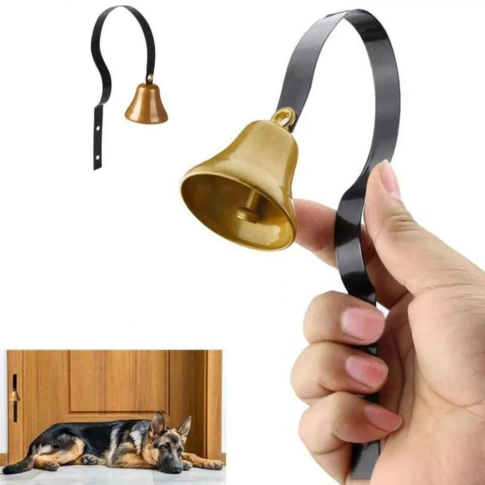 Brass Hanging Door Bell Clear Tone Loud Sound Wall Mount Shop Bell Hanging Design Curved Metal Support Entry Alert Bell - view 2