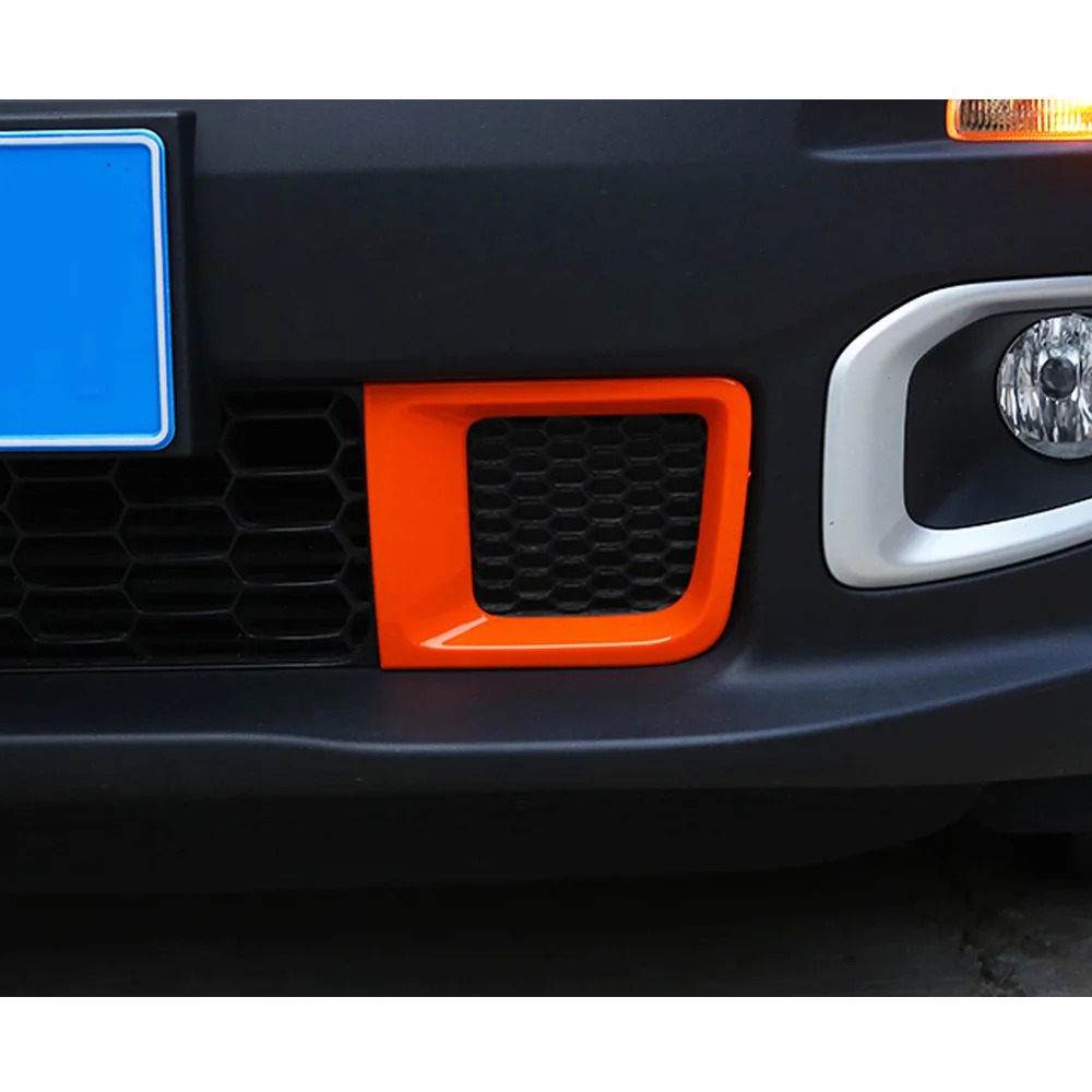 For Jeep Renegade 2017 2018 2019 2020 ABS Chrome Car Front Vent Frame Plate Trim Racing Grid Grill Grille Hoods Panel Part 2pcs - view 5