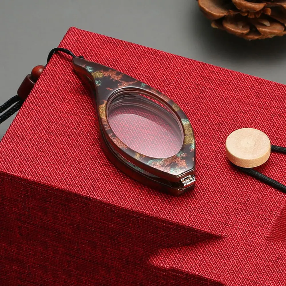 

Circular Retro Portable Pendant Foldable Reading Glasses Mini Elderly Glasses Hanging Neck Glasses Presbyopic Glasses