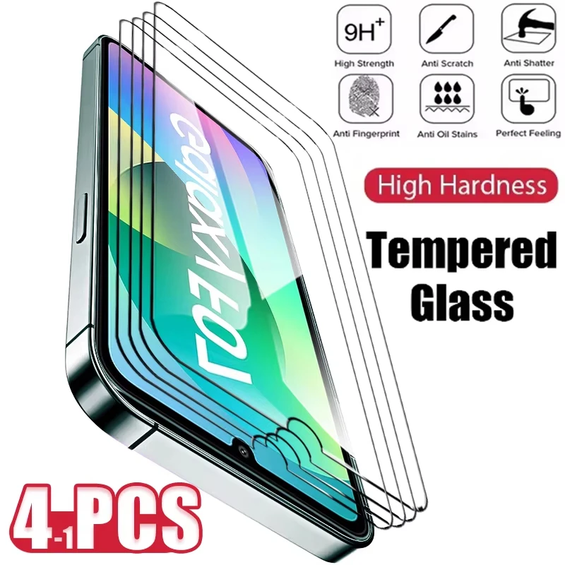 1-4PCS HD Tempered Glass For Samsung S26 Ultra A57 5G A56 S26 A55 A37 A17 A07 S25 S24 FE S21 FE A06 A54 A36 A73 Screen Protector