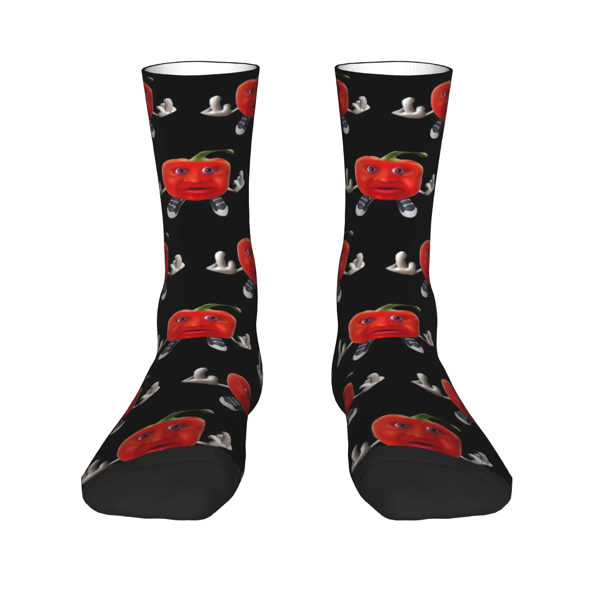 مضحك سخيف AI Red PepperGen Z ميمي الدماغ الفكاهة الفاكهة الجوارب جوارب الخريف المضادة للبكتيريا زوجين الجوارب لينة الجري الجوارب