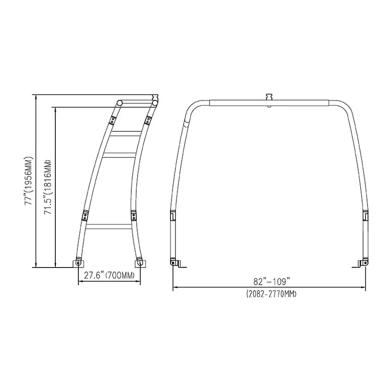 Origin Indy Cruze Folding Pontoon Boat, Wakeboard Tower, Radar Arch, Multipurpose Universal Fit