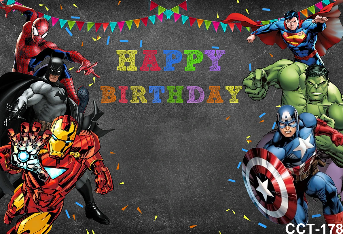 خارقة المنتقمون موضوع لوازم الحفلات استحمام الطفل حفلة عيد ميلاد خلفية التصوير خلفية للصور استوديو التصوير