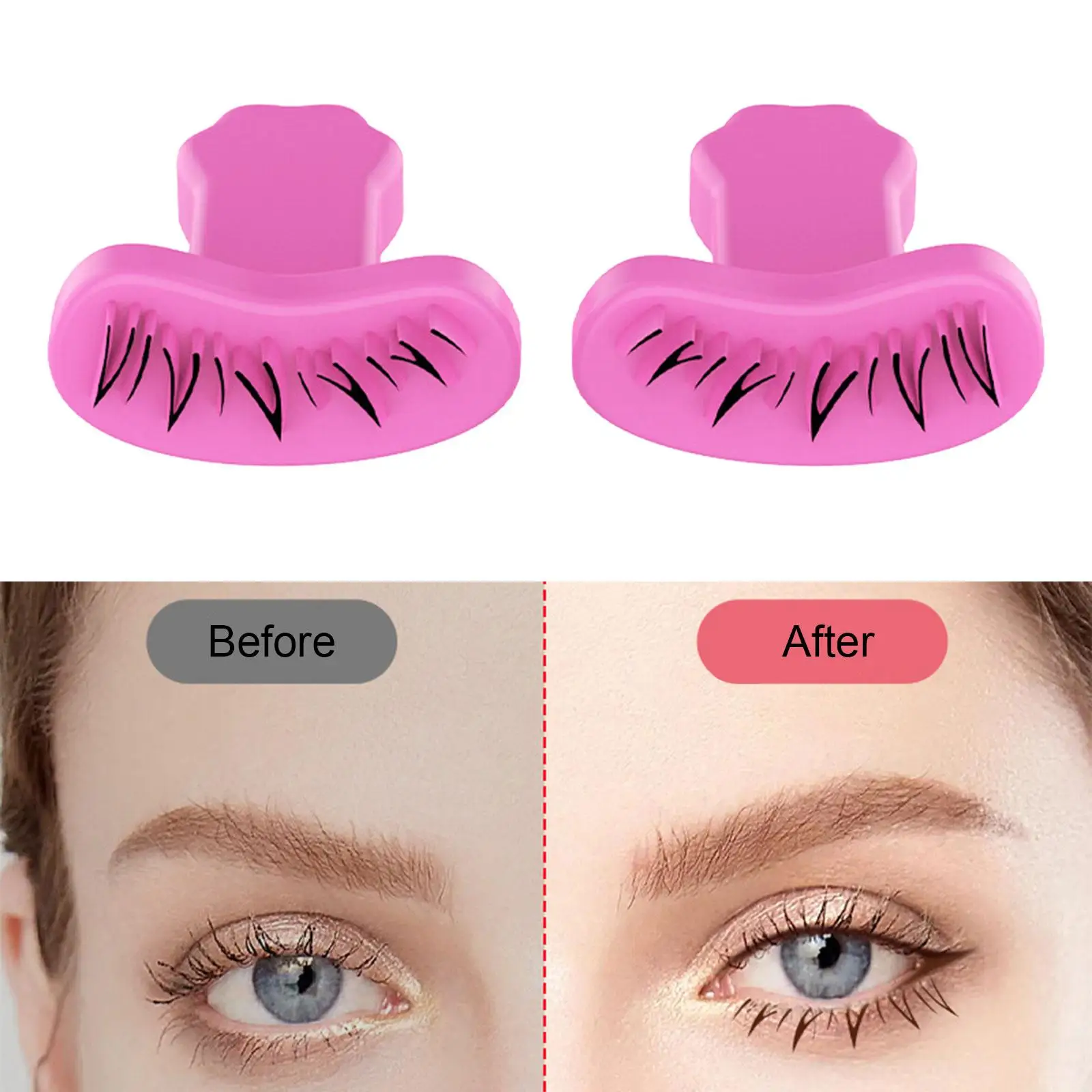 Lower Eyelash Stamps Tool Black Shade Silica Gel Stencil for Transparent Eyelash Glue and Makeup