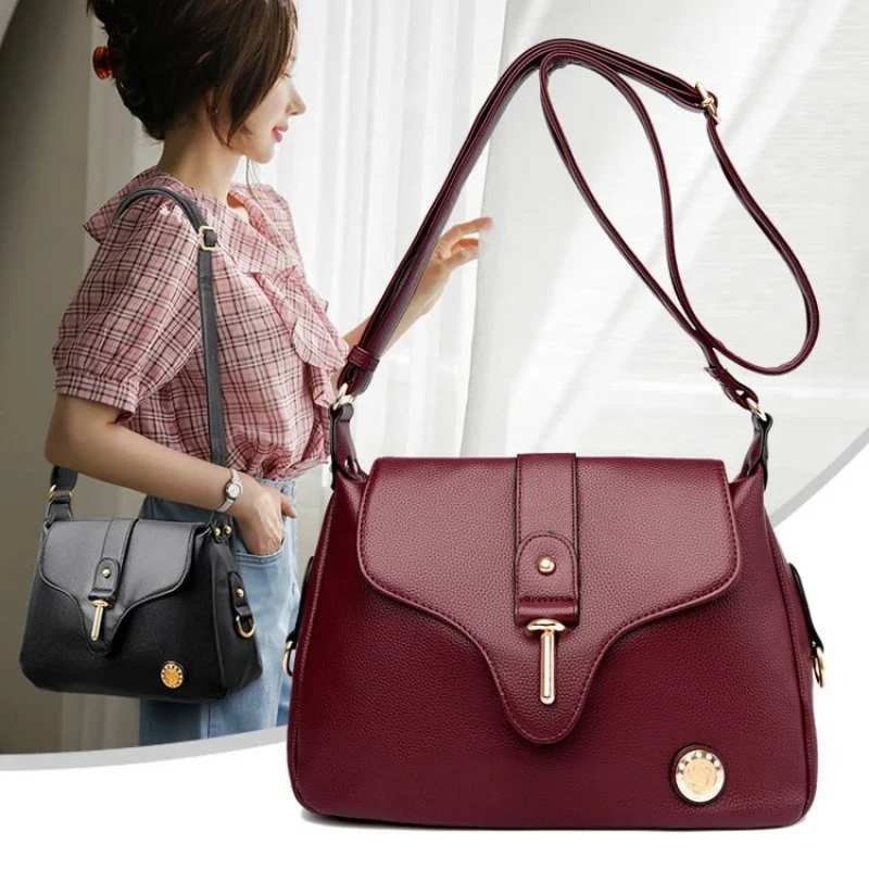 

Simple Casual Leather Tote Bag With Large Capacity And Solid Color Design For Women Elegant Leisure