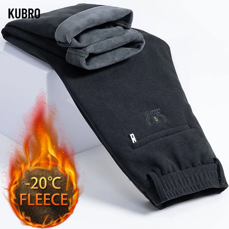 

Новые тканевые легкие деловые повседневные брюки на осень и зиму, флисовые и утолщенные удобные прямые брюки, мужская одежда