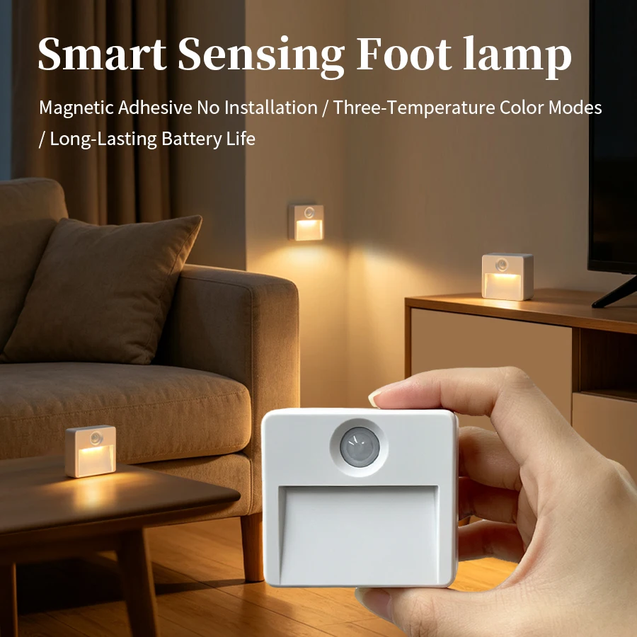 Motion Sensor LED Cabinet Light Stick 3 Colors Dimmable Rechargeable Night Lamp for Bedroom Kitchen Toilet Closet Stairs Hallway