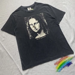 Washed Mona Lisa Bee Print T-shirt Men Women Best Quality 2024ss Tee Tops T Shirt