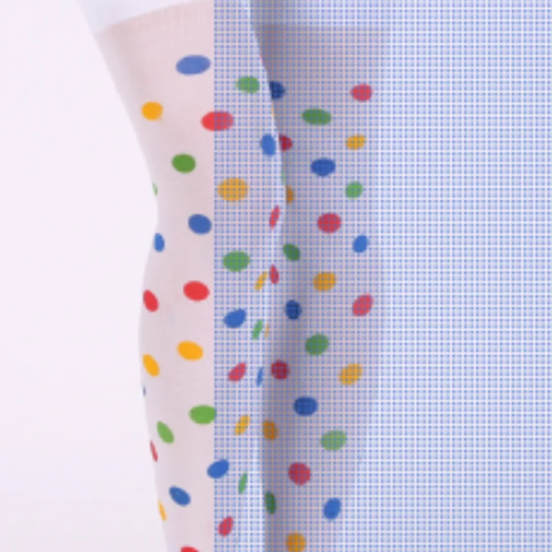 PESENAR A dress for holiday party over-the-knee socks Colorful polka dot white pantyhose Slim legs for Halloween party