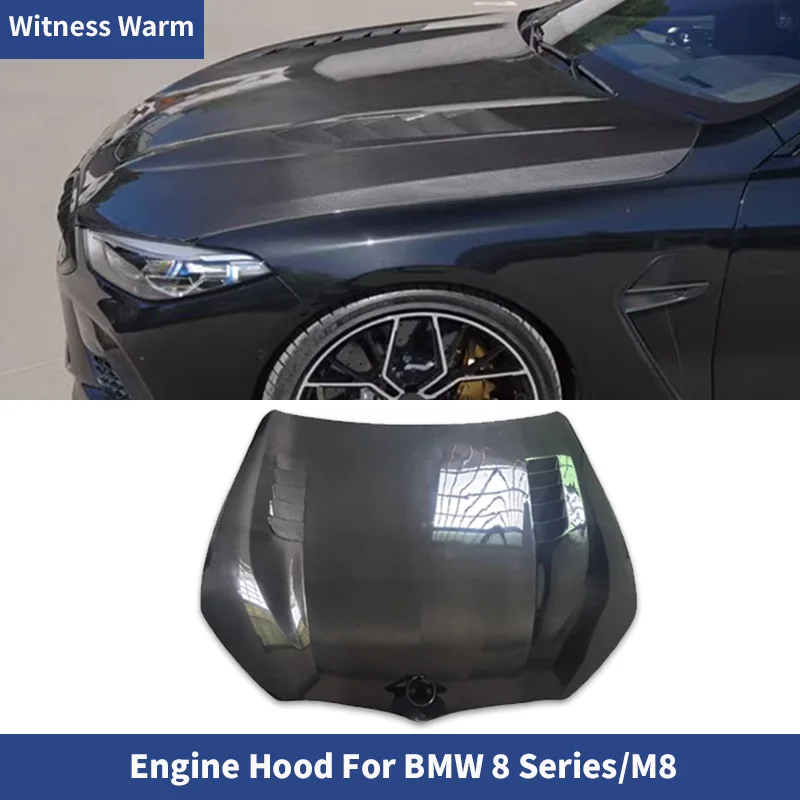 

Для BMW 8-й серии M8 2018-2022 гг., передний капот автомобиля из углеродного волокна, капот двигателя, передняя крышка, комплект кузова
